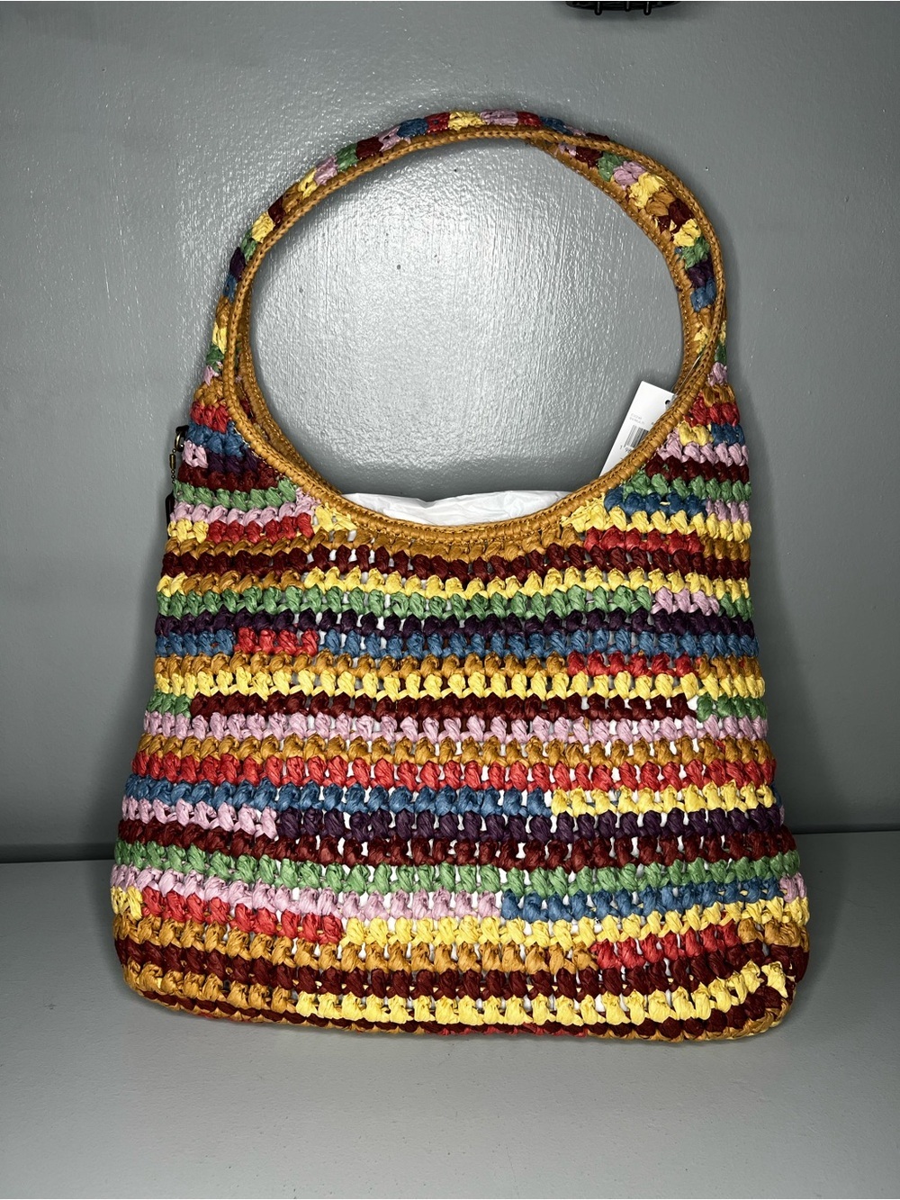 Coach Brooklyn Large Multi Straw Shoulder Bag 34 - Picture 4 of 6